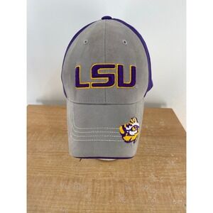 LSU Tigers Captivating Headgear Silver Series Men Hat Purple Grey Adjustable Cap